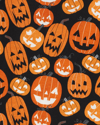The Children's Place Kids' Family Matching, Halloween Pajama Sets, Cotton, Pumpkin Allover, 3T