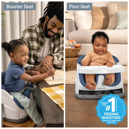 Ingenuity Baby Base 2-in-1 Booster Feeding and Floor Seat with Self-Storing Tray - Night Sky 🍁 All In One Marketplace Canada