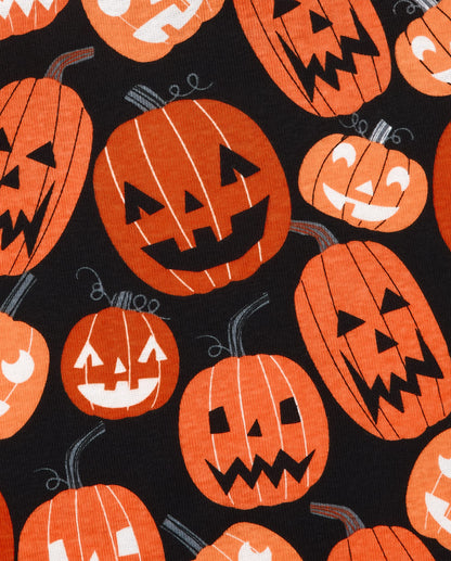 The Children's Place Kids' Family Matching, Halloween Pajama Sets, Cotton, Pumpkin Allover, 0-3 Months