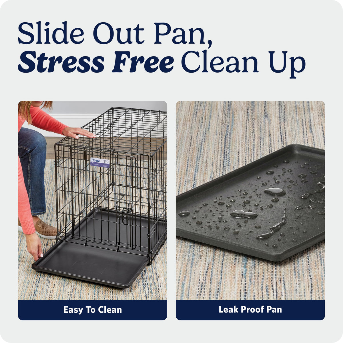 MidWest Homes for Pets 42-Inch iCrate for Large Breeds, 71-90 lbs, Double Door Folding Dog Crate with Divider Panel, Leak-Proof Tray & Secure Latches, Portable, Durable & Easy to Assemble 🍁 All In One Marketplace Canada