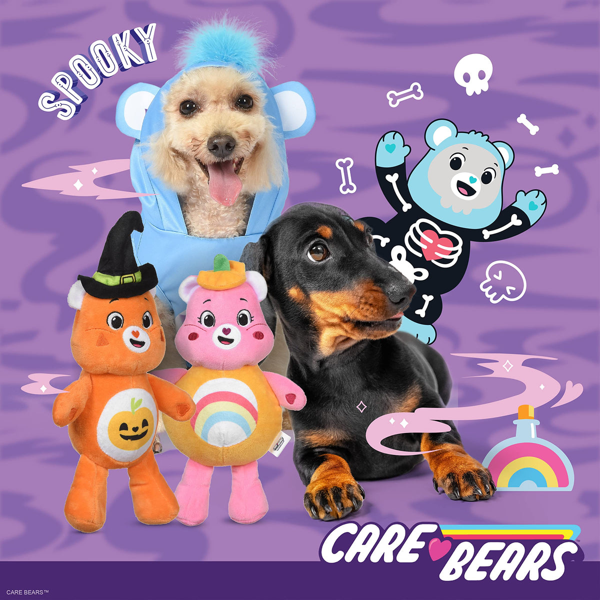 Care Bear for Pets Halloween Grumpy Bear Sleeveless Hoodie Dog Costume - Officially Licensed Halloween Costumes for Dogs, Size Medium