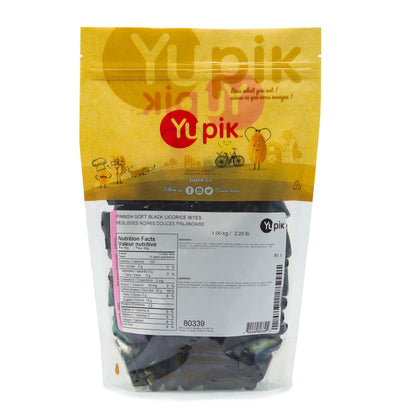 Yupik Finnish Soft Black Licorice Bites, 1 kg , 6 Count, Soft & Chewy Candy, Original Sweet Licorice Flavor, Fun Treat, Delicious Snack, Halloween Treats, Ideal for Gifting & Holidays