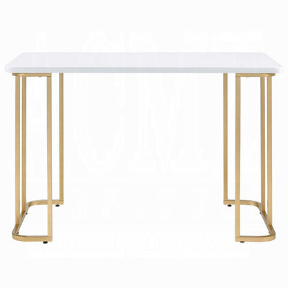 Laire Elegant High Gloss Multi-Purpose Desk - White/Gold