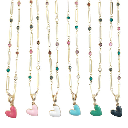 Heart Pop Necklace - Minty