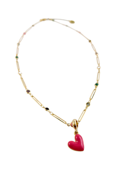 Heart Pop Necklace - Cherry Jubilee (Magenta)