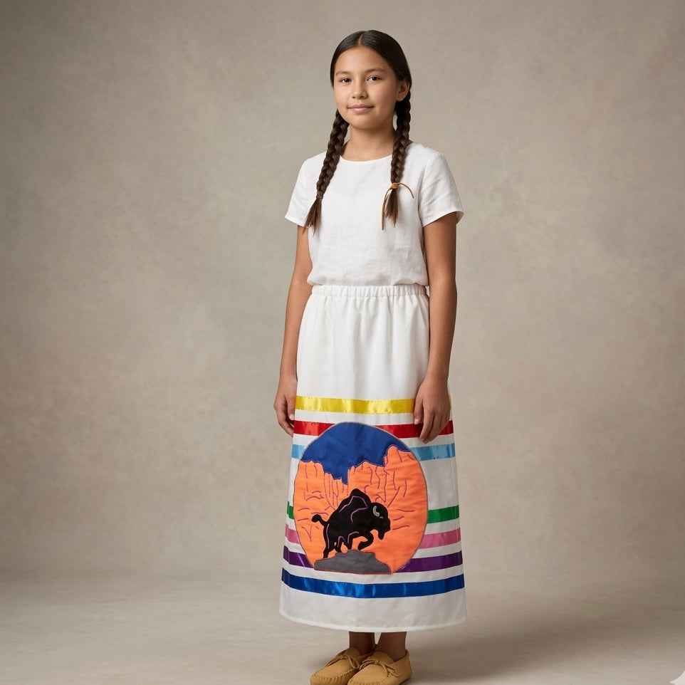 OLDTRIBES™ Youth Buffalo Ribbon Skirt