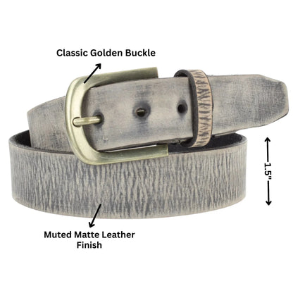Men's Classic Matte Distressed Variegated Leather Belt