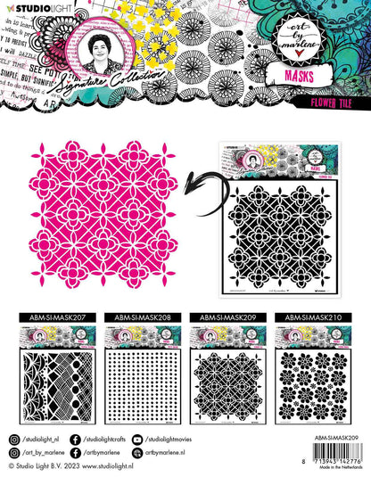 ABM Mask Flower Tile Signature Collection 203.2x203.2x1mm 1 PC nr.209