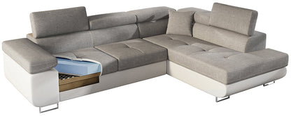 Anton Storage Sleeper Sectional Sofa - Emerald Green