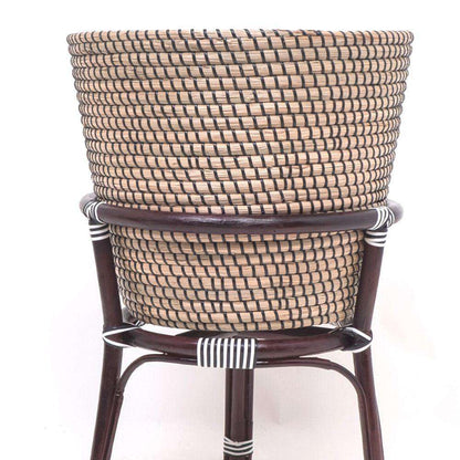 Ayu - Boho Floor Planter On Wooden Stand