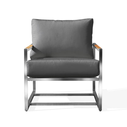 Acacia Stainless Steel Club Chair with Sunbrella® Cushions - AURABAGS SHOP