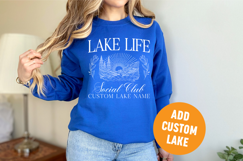 Lake Life Social Club Unisex Crewneck Sweatshirt | Lake Apparel | Camping Clothing