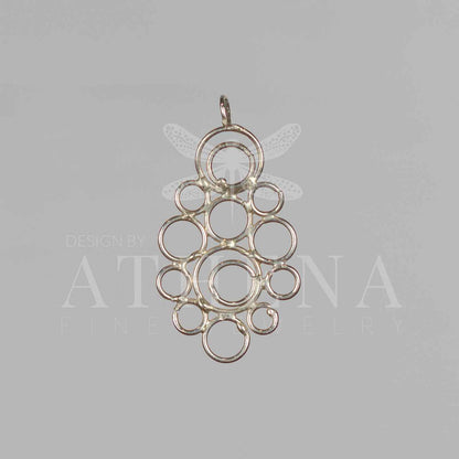 Handmade Sterling Silver Circles Pendant – One of a Kind, Organic Design