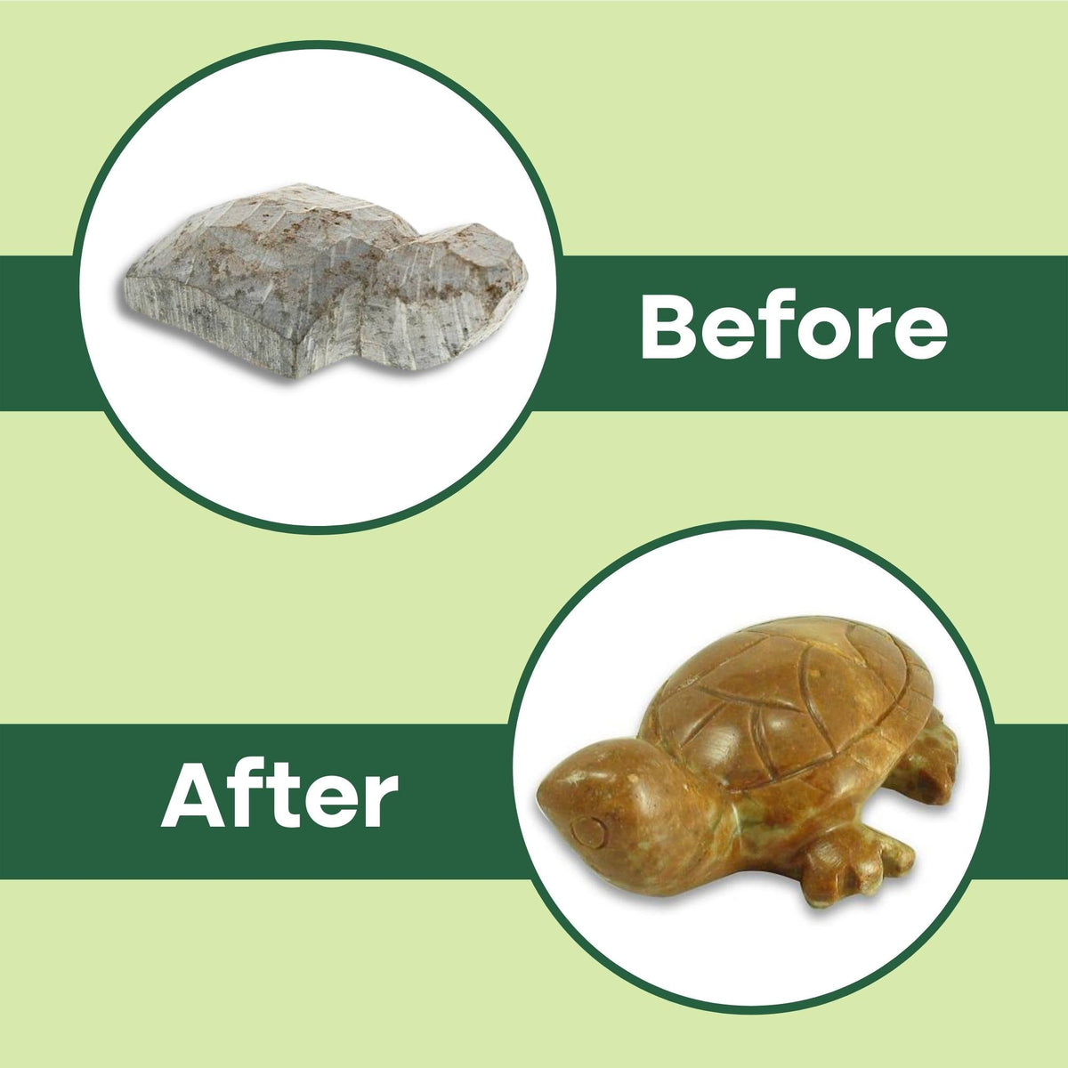 Soapstone Carving Kit - Make 3D Art 🦉🐢🐈 Choose Your Animal