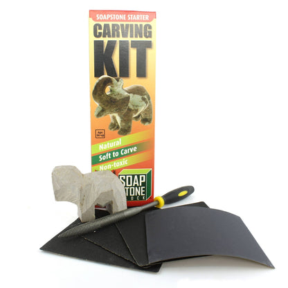 Soapstone Carving Kit - Make 3D Art 🦉🐢🐈 Choose Your Animal