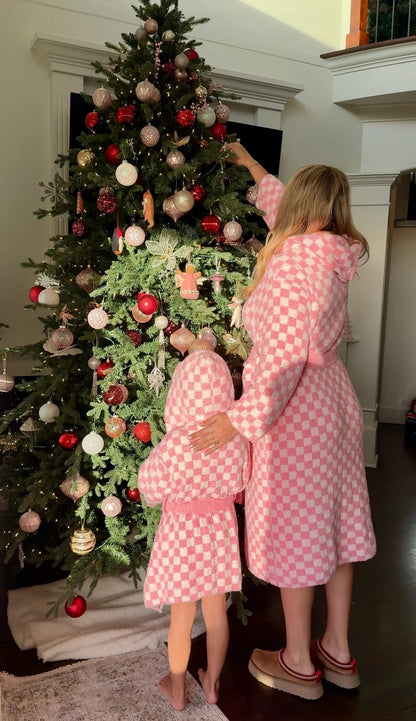 Bademantel mit Kapuze für Erwachsene mit Tierfellmuster