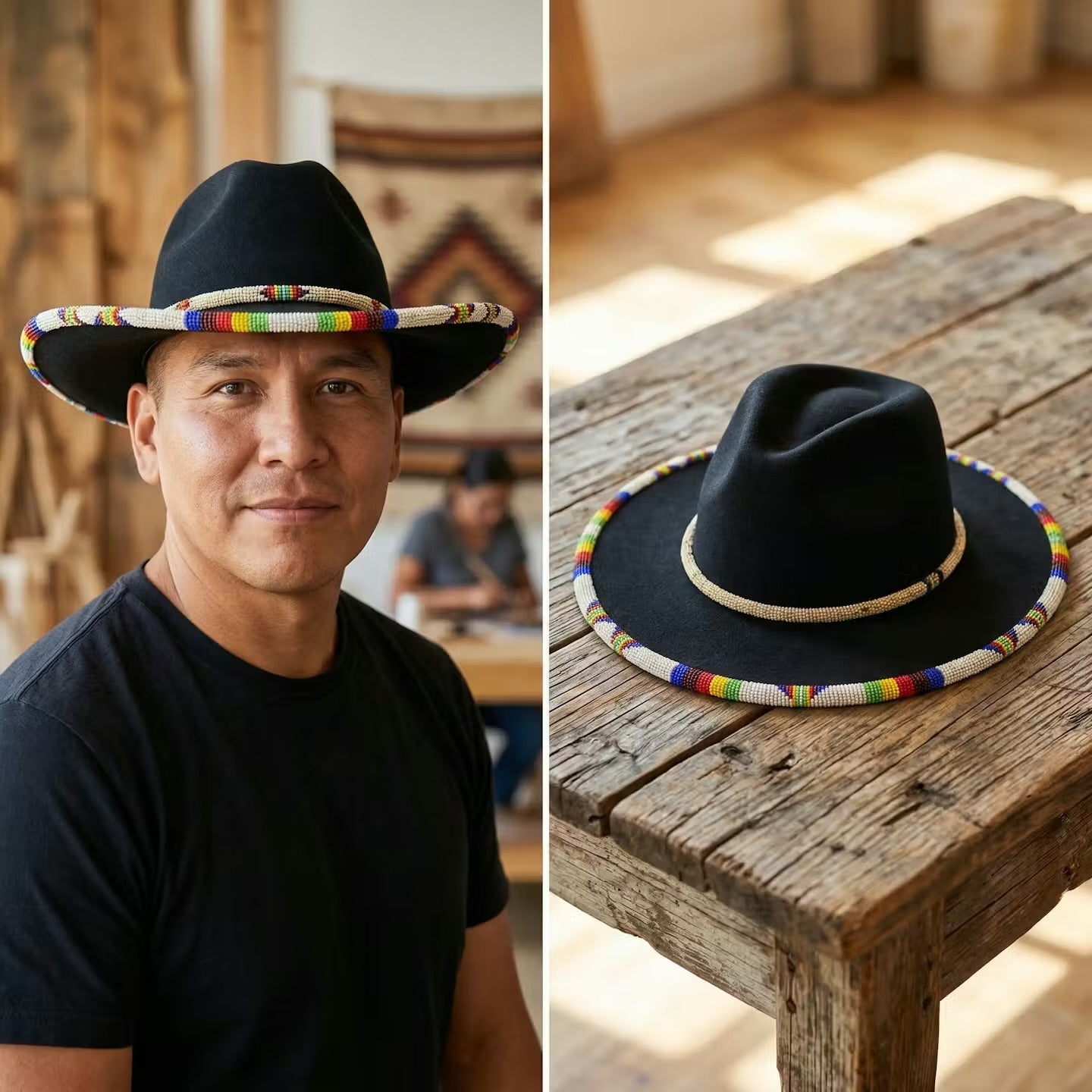 Size-58 Handmade Beaded Hat