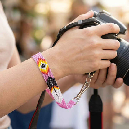 Pink Native American Style Wrist Lanyard