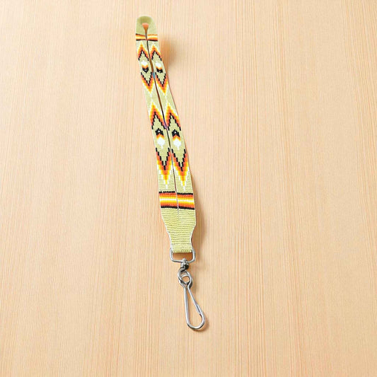 Light Yellow Native Beaded Lanyard