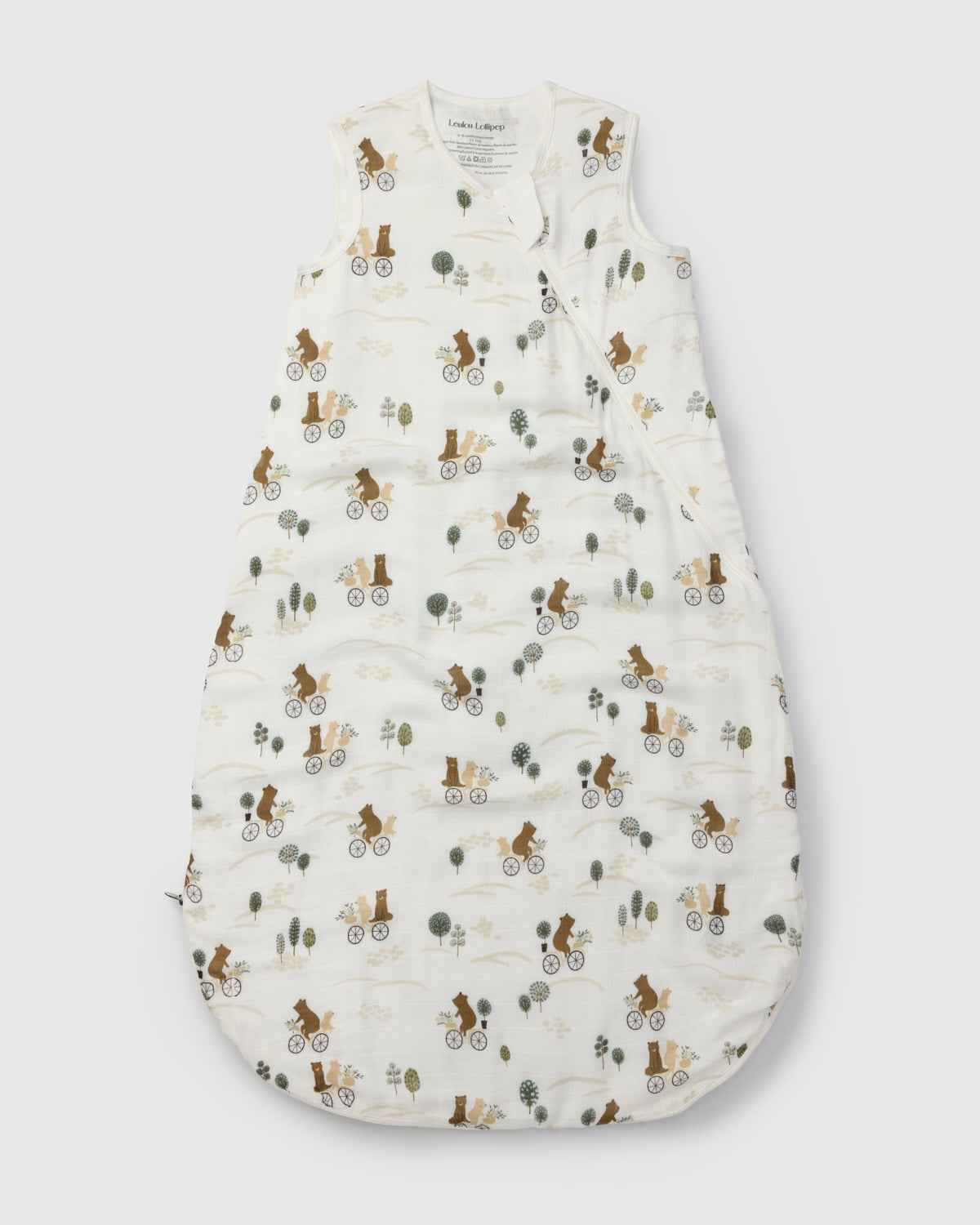 Baby Bamboo Muslin Sleep Sack 0.5 TOG - Bears on Bikes
