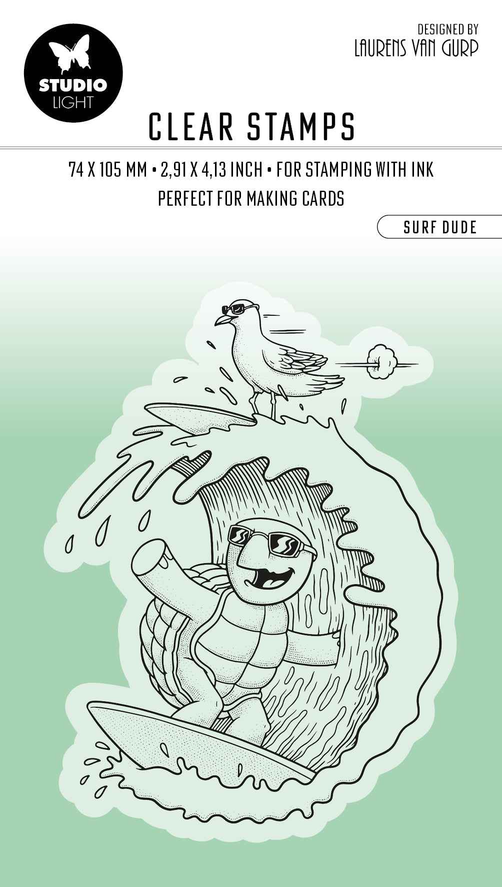 BL Clear Stamp Surf Dude By Laurens 89x64x3mm 1 PC nr.455