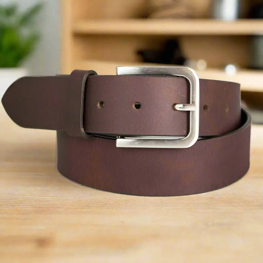 BOL Men's Removable Buckle Solid Leather Belt