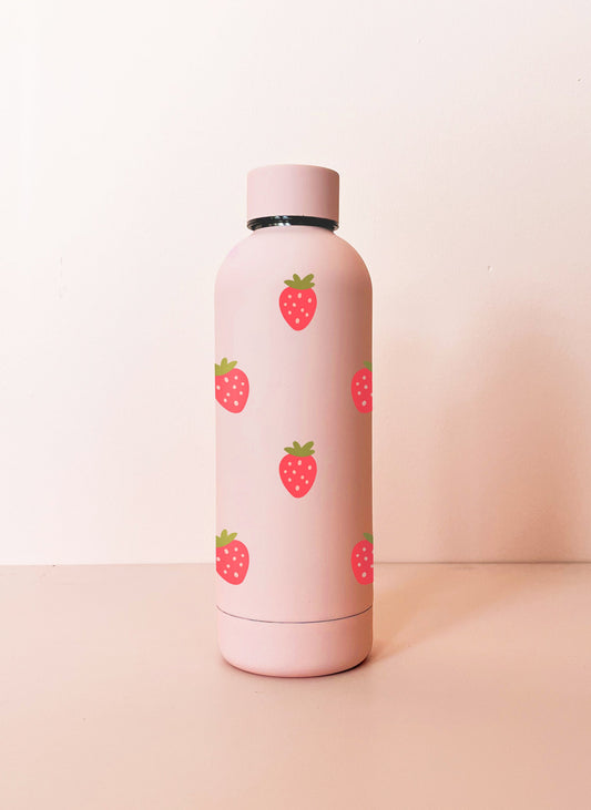 Bouteille en acier inox 17oz - rose pâle Fraises