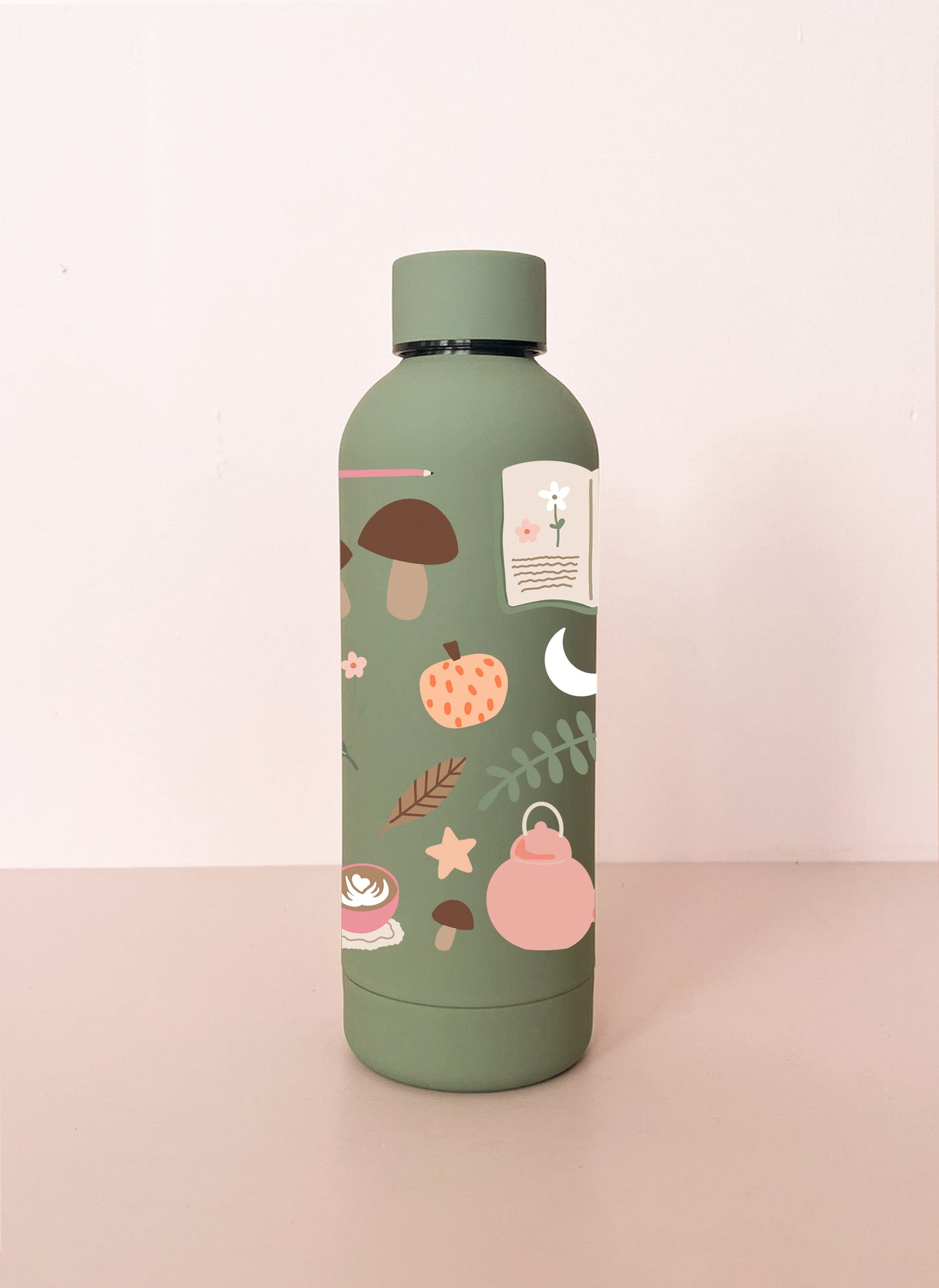 Edelstahlflasche 17oz Salbeigrün - Buchclub