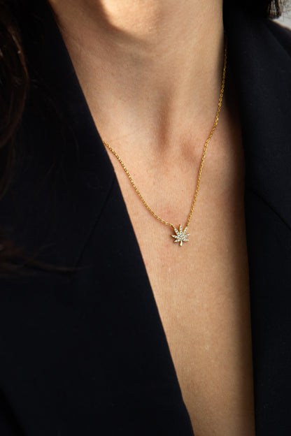18K GOLD CANNABIS LEAF NECKLACE