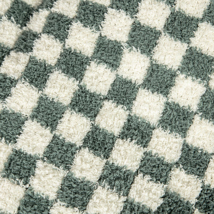 Baby's Breath & Forest Green Check Print Throw