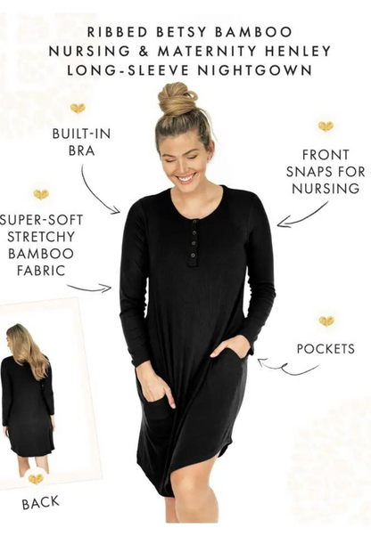 Bamboo Maternity and Nursing Nightgown