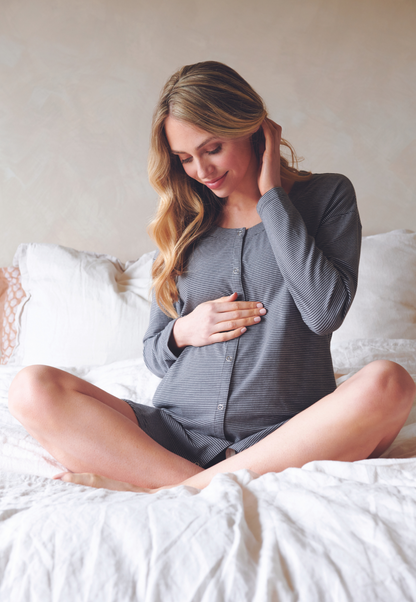 Blake Organic Long Sleeve Maternity and Nursing Nightgown