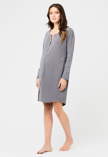 Blake Organic Long Sleeve Maternity and Nursing Nightgown