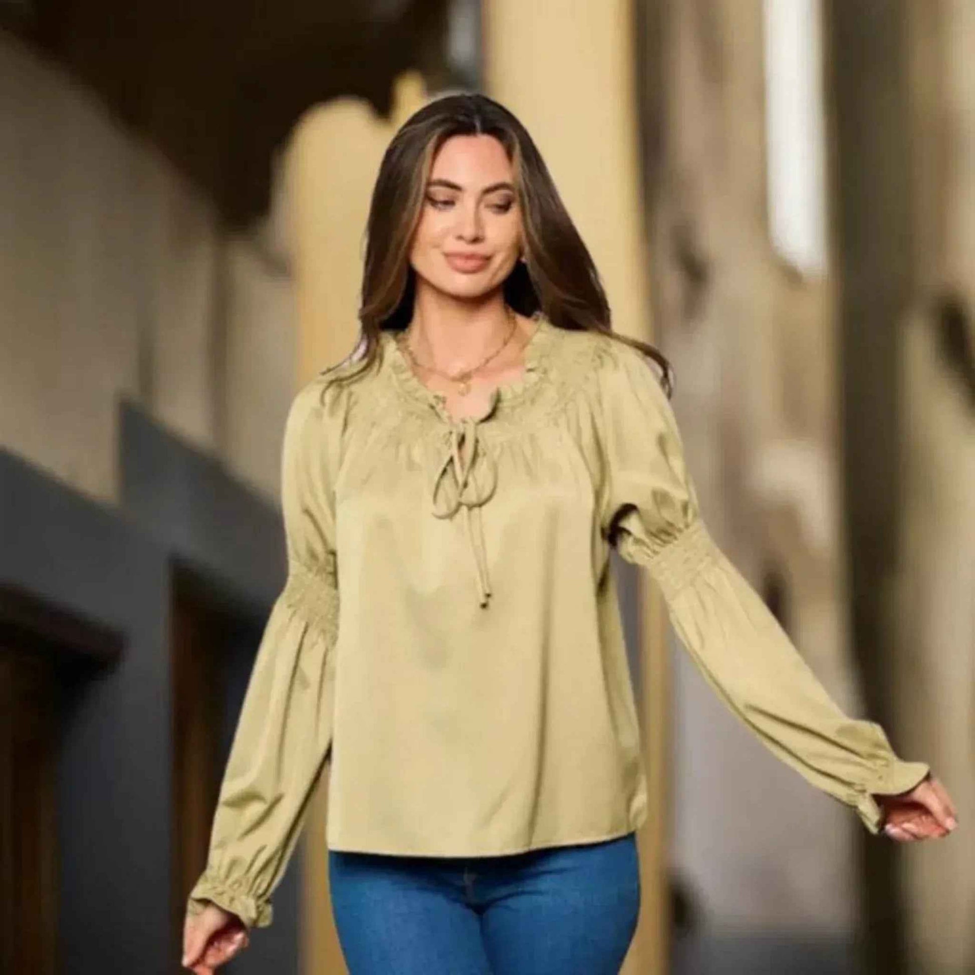 Blouse smockée femme