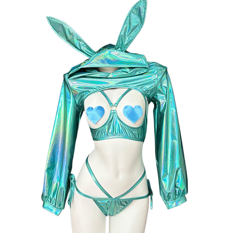Anime Bunny Girl Style Neo Chrome Swimwear Sexy Bikini Cosplay Lingerie