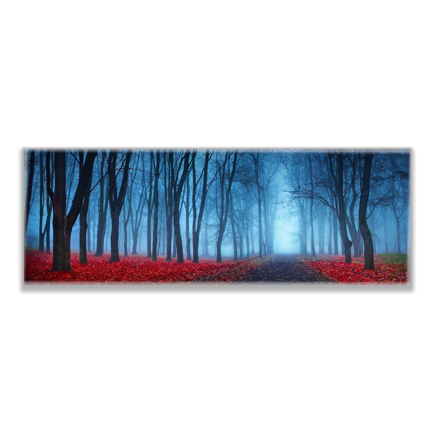 Leinwandbild - Blaue Nebelbäume - Wandkunst
