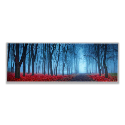 Leinwandbild - Blaue Nebelbäume - Wandkunst