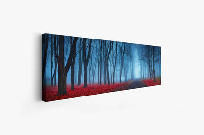 Leinwandbild - Blaue Nebelbäume - Wandkunst
