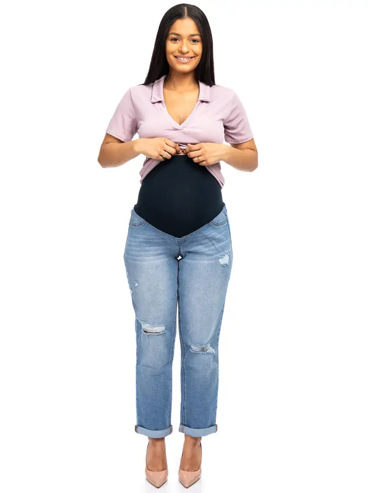 Maternity 28" Boyfriend Jean w/ Bellyband