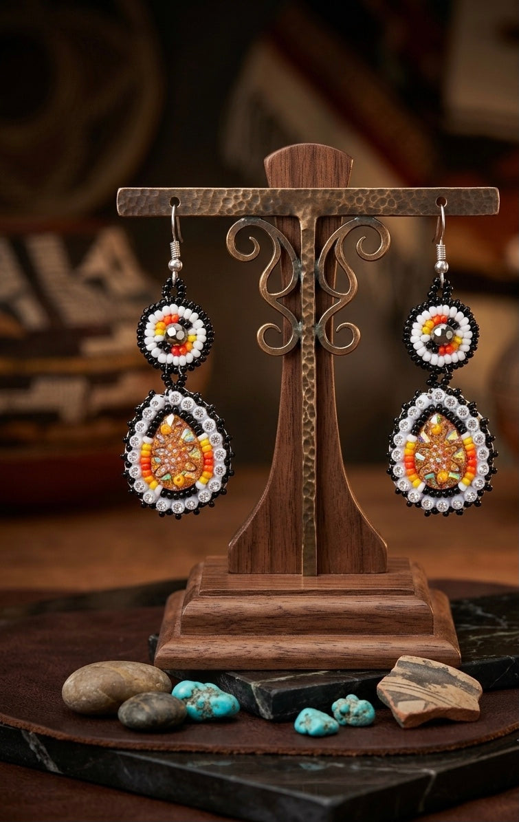 Drop Beaded Earrings  gold collection