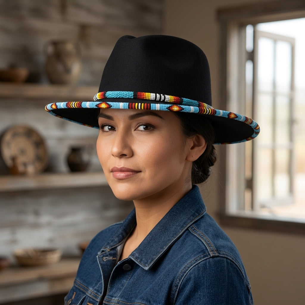 Size-57 Handmade Beaded Hat