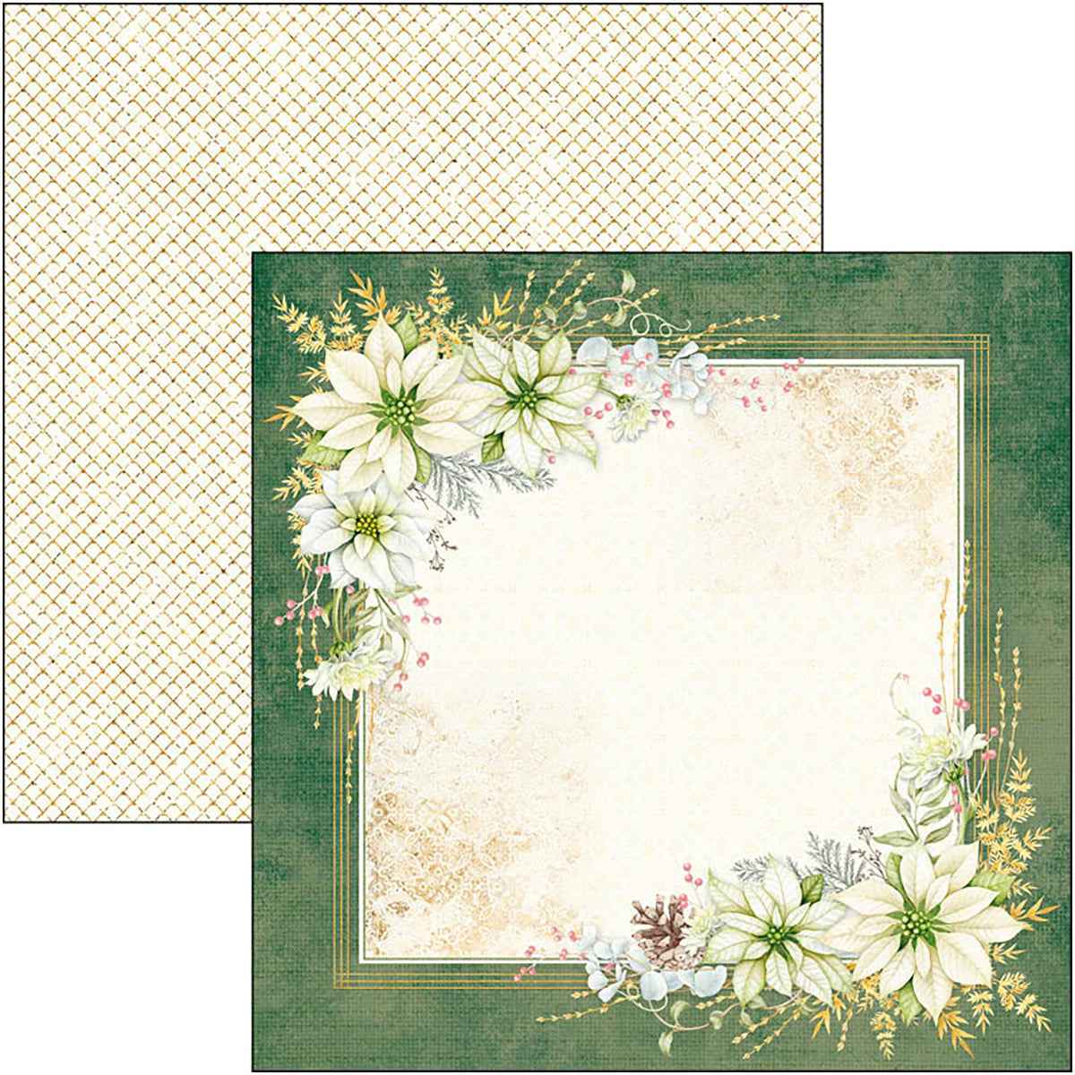 Ciao Bella Sparkling Christmas Paper Pad 8"x8" 12/Pkg