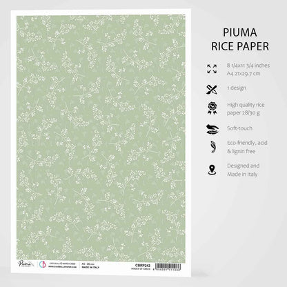 Ciao Bella Rice Paper A4 Shades Of Green