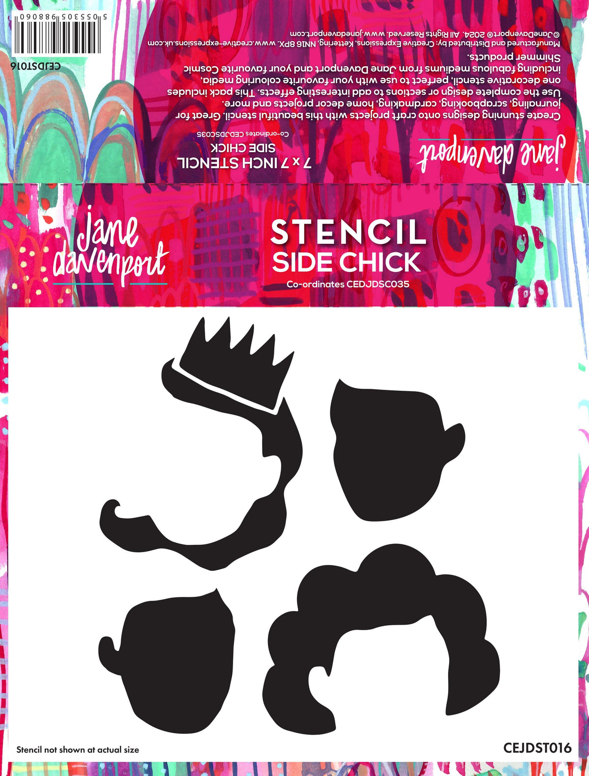 Creative Expressions Jane Davenport SideChick 7 in x 7 in Stencil