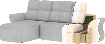 Beneth Storage Sleeper Chaise Sofa - Brick Rust