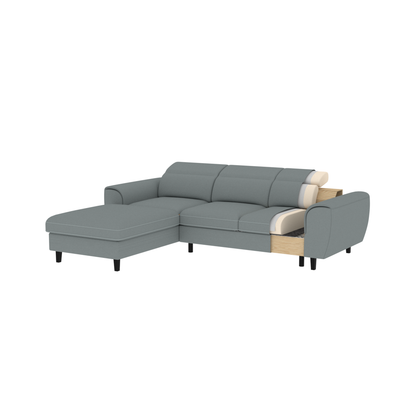 Foble Sectional Storage Sleeper Chaise Sofa - Blush