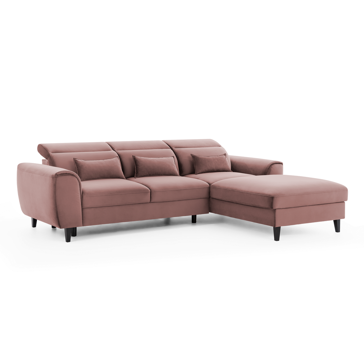 Foble Sectional Storage Sleeper Chaise Sofa - Blush