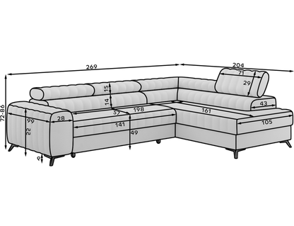Kanedo Storage Sleeper Sectional Sofa - Beige