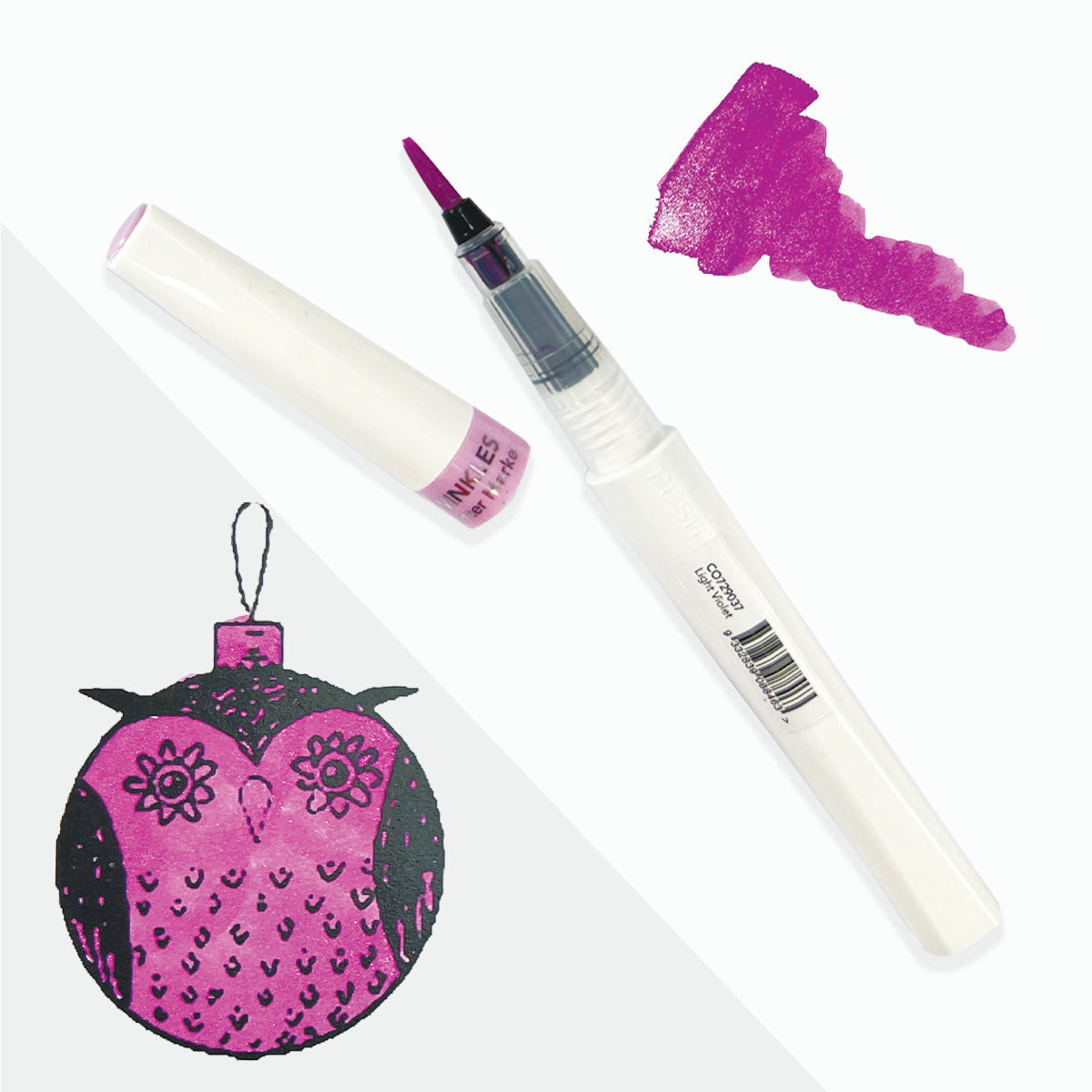 Winkles Shimmer Glitter Pen Set – 12 colours in carry case (holds 24 pens)