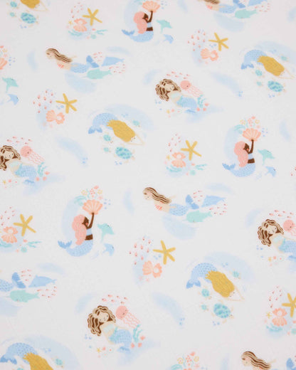 Muslin Fitted Crib Sheet - Mermaids
